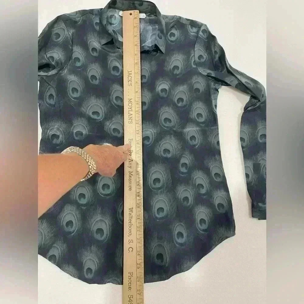 Thomas Pink Dark Patterned Button Down Shirt - image 7